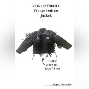 Vintage Unik KIDS LARGE leather Fringe jacket goth baby vibes